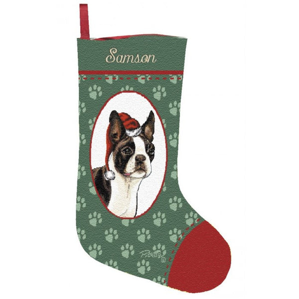 Boston Terrier Christmas Stocking
