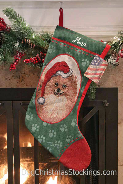 Pomeranian Personalized Christmas Stocking