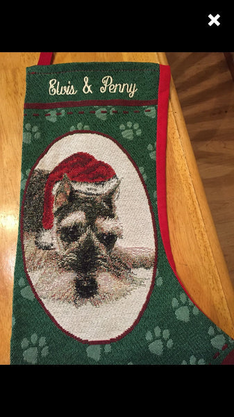 Schnauzer Personalized Christmas Stocking