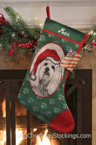 Maltese Personalized Christmas Stocking
