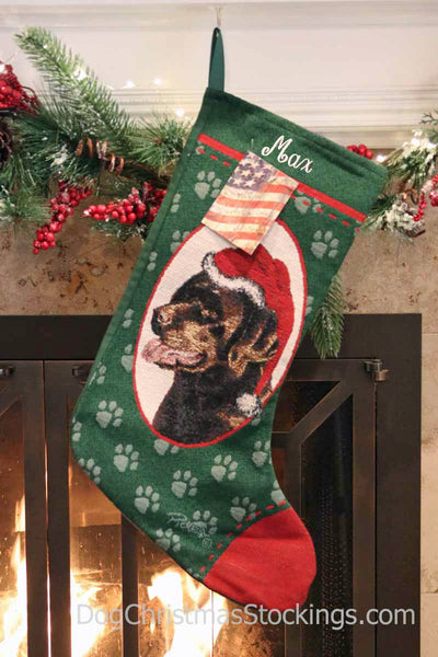 Labrador Retriever Chocolate Personalized Christmas Stocking