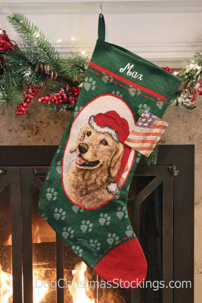 Golden Retriever Personalized Christmas Stocking