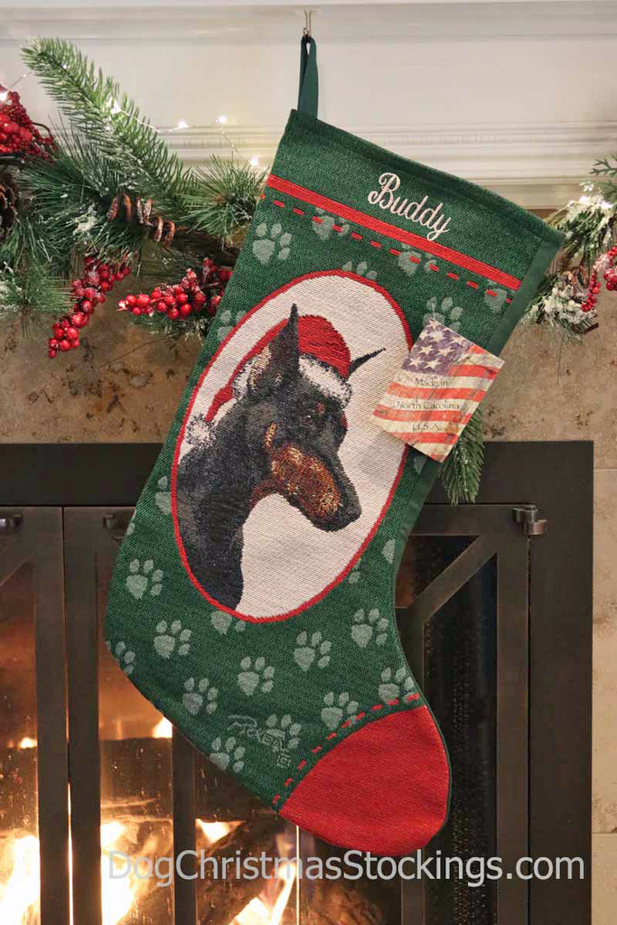 Doberman Pinscher Personalized Christmas Stocking