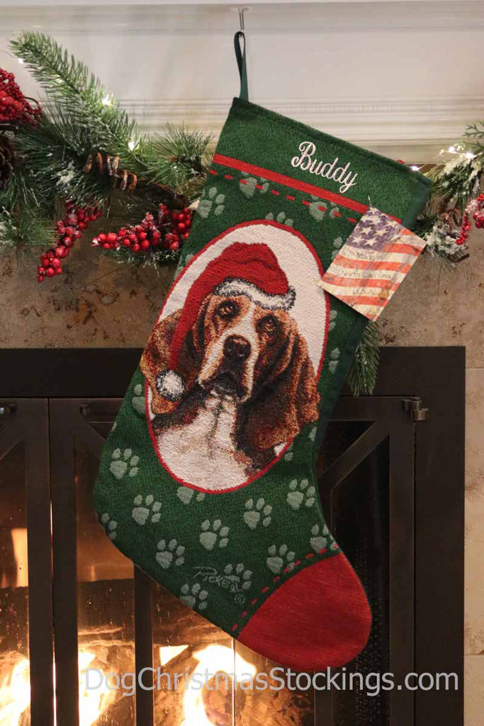 Basset Hound Personalized Christmas Stocking