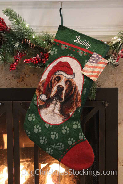 Basset Hound Personalized Christmas Stocking