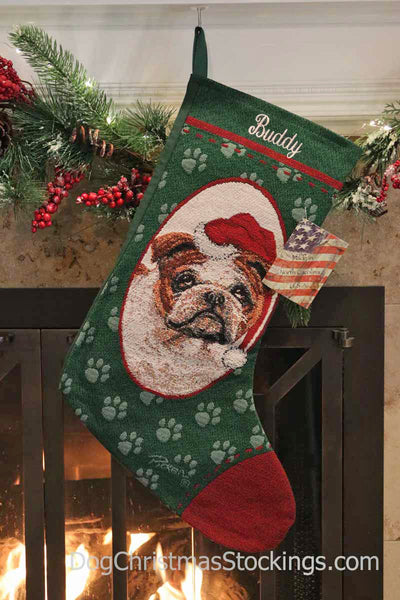 Bulldog Personalized Christmas Stocking