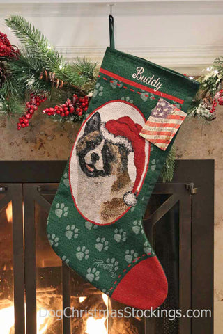 Akita Personalized Christmas Stocking