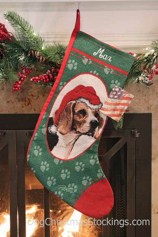 Beagle Personalized Christmas Stocking