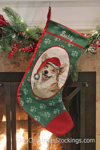 Welsh Corgi Personalized Christmas Stocking