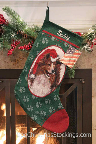 Shetland Sheepdog Personalized Christmas Stocking