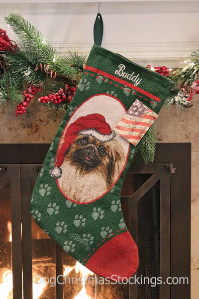 Pekingese Personalized Christmas Stocking