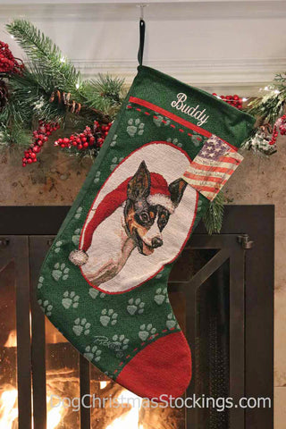 Rat Terrier Personalized Christmas Stocking