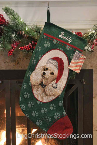Poodle Personalized Christmas Stocking