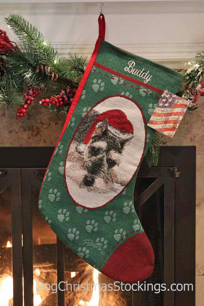 Schnauzer Personalized Christmas Stocking
