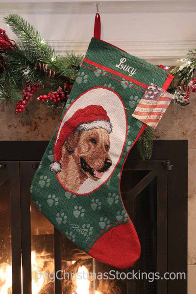 Labrador Retriever Yellow Personalized Christmas Stocking