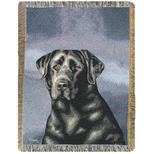 Black Labrador Throw Blanket