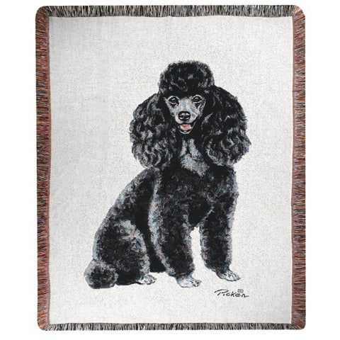 Black Poodle Throw Blanket