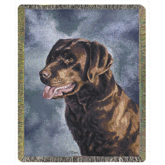 Labrador Chocolate Personalized Dog Throw Blanket