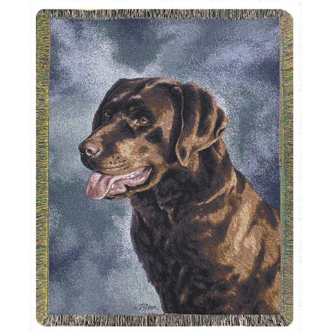 Chocolate Labrador Blanket Throw