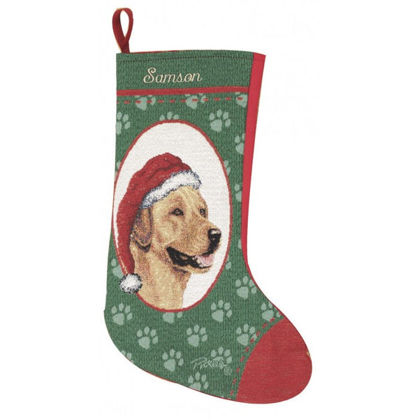 Labrador Retriever Yellow Personalized Christmas Stocking