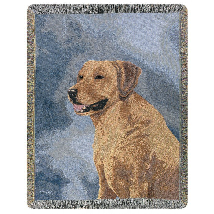 Labrador Yellow Personalized Dog Throw Blanket
